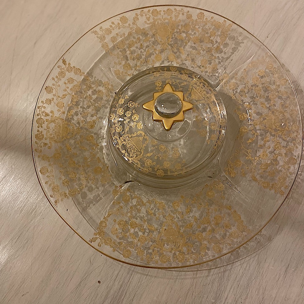 Beautiful Vintage  Paden City Covered Cracker Cheese Platter